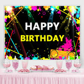 Lofaris Graffiti and Flash Lights Happy Birthday Backdrop